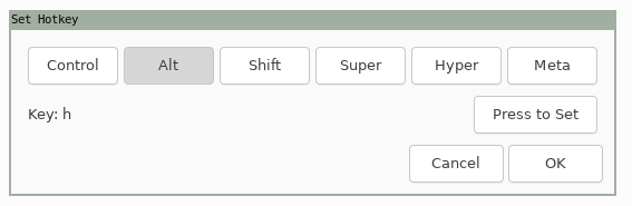 Setting a hotkey