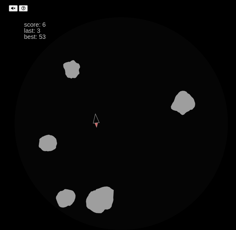 My own asteroids version screenshot