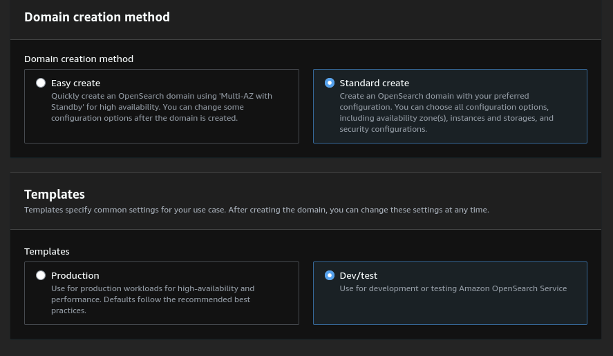 Setup screen 1