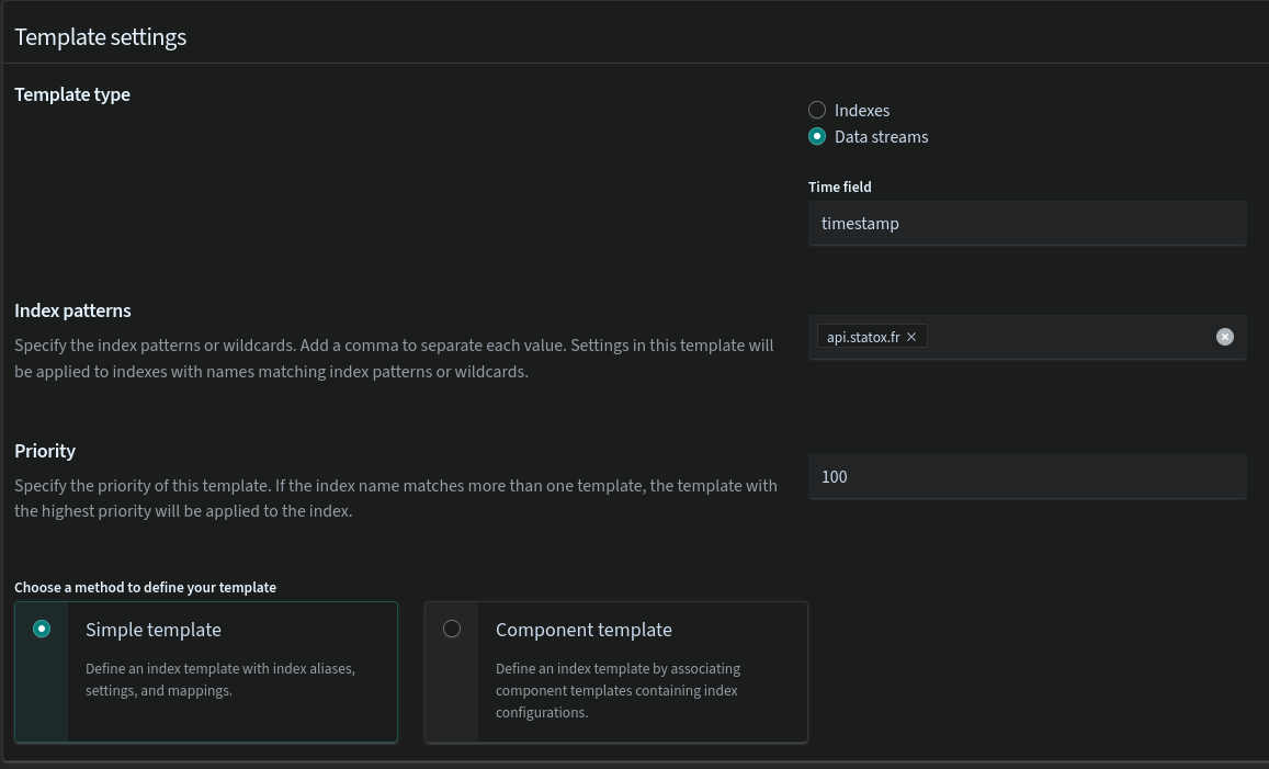 Index template settings 1